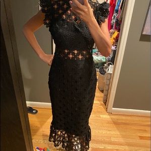 Black crochet dress